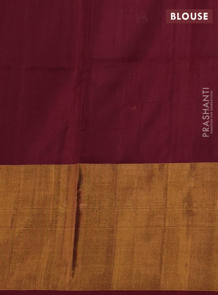 Pure uppada silk saree pastel lavender and maroon with silver & gold zari woven buttas and paisley zari woven butta border