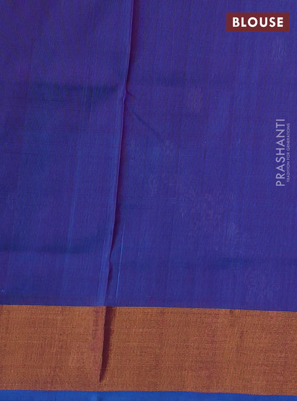 Pure uppada silk saree purple and cs blue with silver & gold zari woven buttas and zari woven border