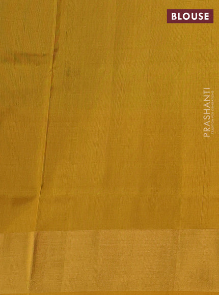 Pure uppada silk saree deep maroon and mustard yellow with silver & gold zari woven buttas and zari woven border