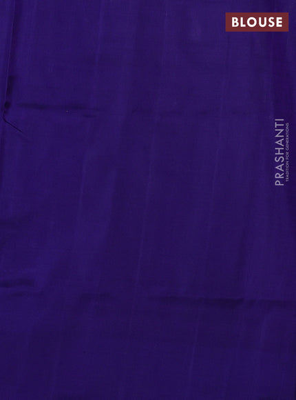 Pure uppada silk saree lavender and blue with silver & gold zari woven coin buttas and simple border