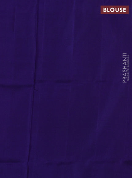 Pure uppada silk saree maroon and blue with silver & gold zari woven coin buttas and simple border