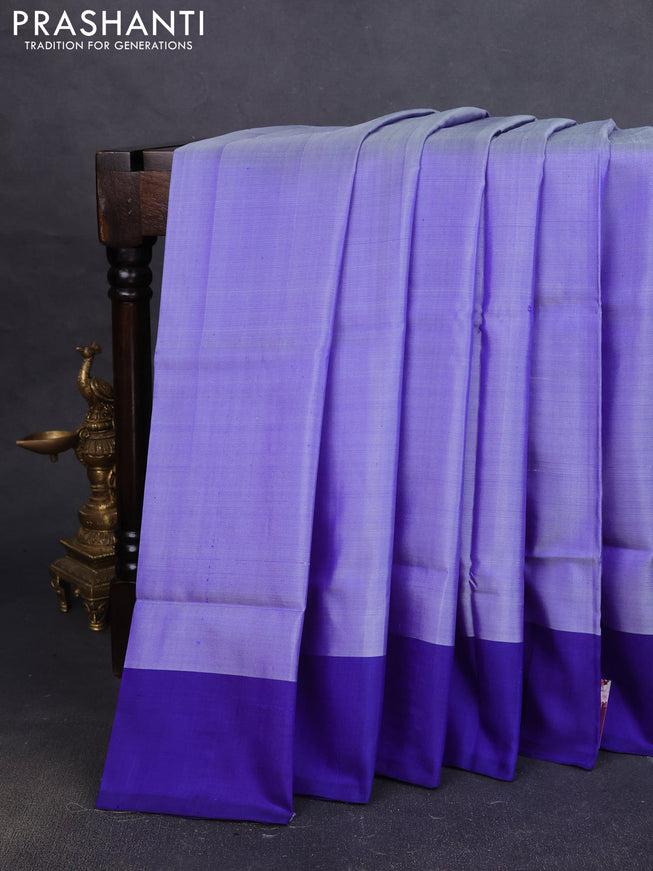 Pure uppada silk saree blue shade with silver & gold zari woven coin buttas and simple border