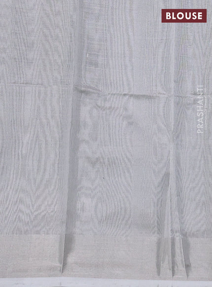 Pure uppada silk saree dark green with silver zari woven coin buttas and silver zari woven border