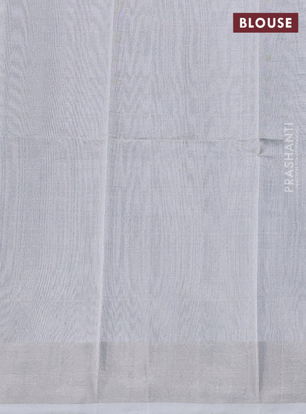 Pure uppada silk saree peacock blue with silver zari woven coin buttas and silver zari woven border