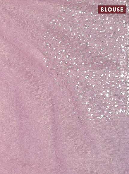 Crush tissue saree pastel pink with allover sequins & stone work