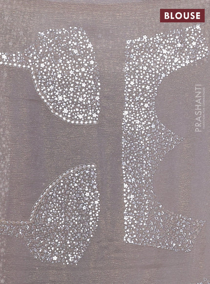 Crush tissue saree beige with allover sequins & stone work