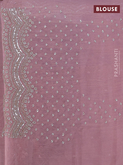 Crush tissue saree pastel pink with allover sequins embroidery