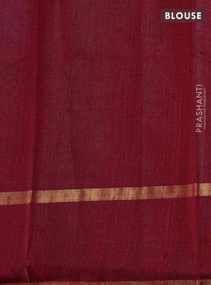 Pure dupion silk saree maroon with zari woven buttas and zari woven butta border