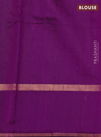 Pure dupion silk saree purple with zari woven buttas and zari woven butta border