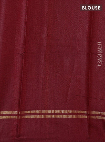 Pure dupion silk saree maroon with allover zari weaves & buttas and zari woven simple border