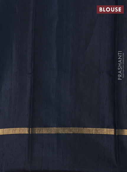 Pure dupion silk saree teal green and black with zari woven buttas and rich zari woven border
