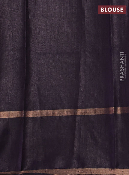 Pure dupion silk saree magenta pink and navy blue with zari woven buttas and rich zari woven border