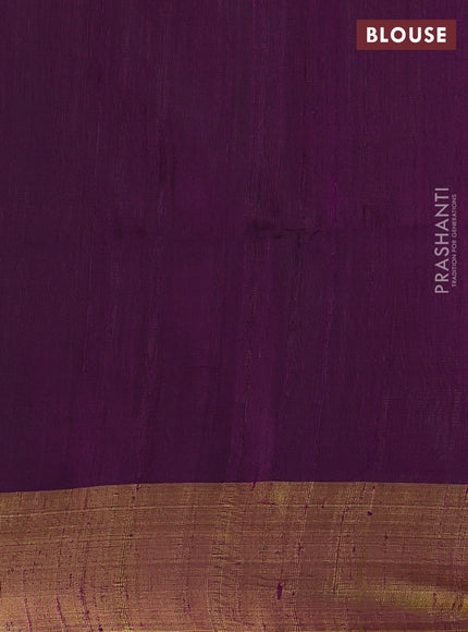 Pure dupion silk saree pastel lavender and purple with thread & zari woven buttas and temple design zari woven border