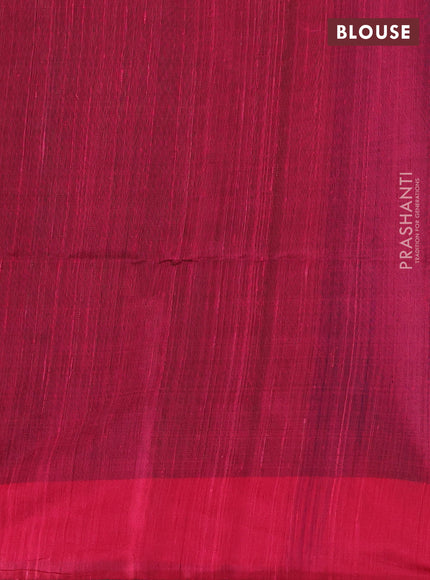 Pure dupion silk saree blue and pink with plain body and temple woven border