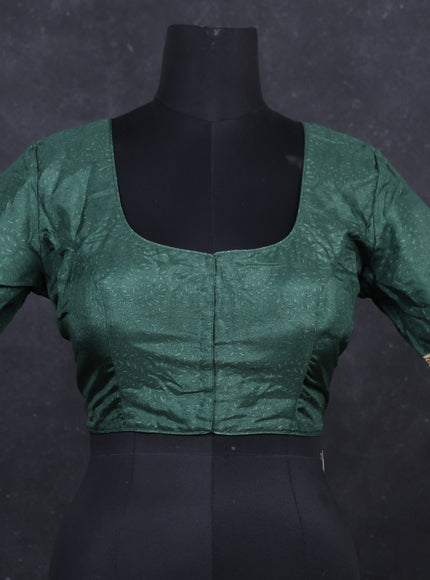 Sap green silk Embroidery readymade blouse