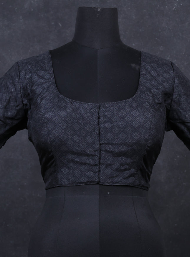 Black silk embroidery readymade blouse