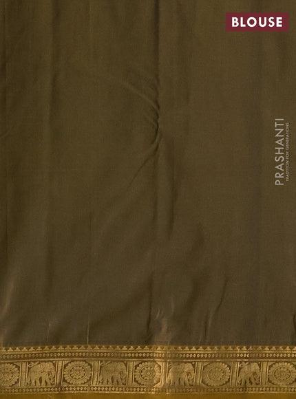 Bangalori silk saree blue and mustard yellow with zari woven buttas and rich zari woven border