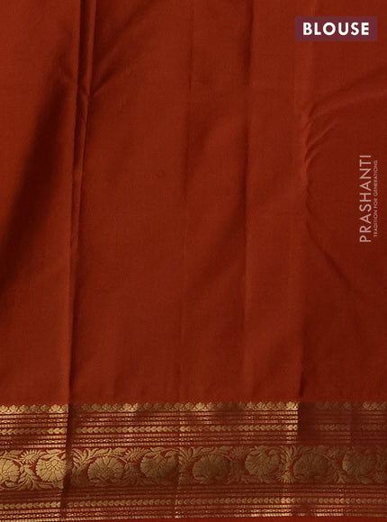 Bangalori silk saree maroon and orange with zari woven buttas and rich zari woven border