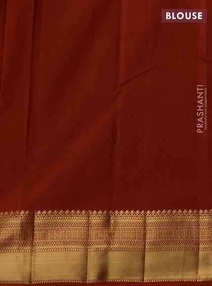 Bangalori silk saree brown and orange with zari woven buttas and rich zari woven border