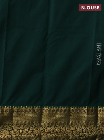 Bangalori silk saree magenta pink and green with zari woven buttas and rich zari woven border