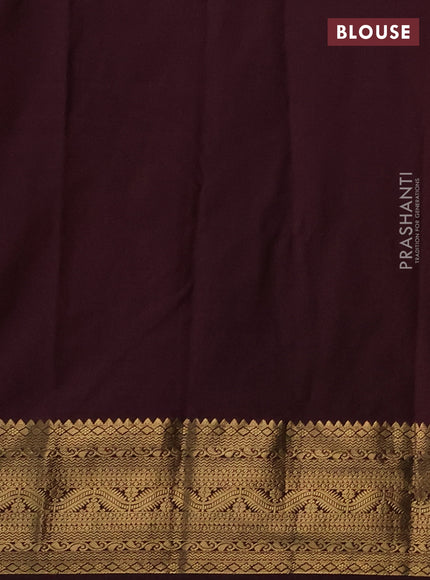 Bangalori silk saree pink and deep wine with zari woven buttas and rich zari woven border