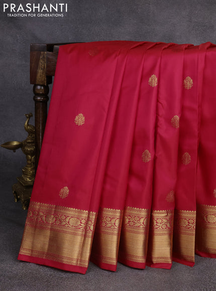Bangalori silk saree pink with zari woven buttas and rich zari woven border