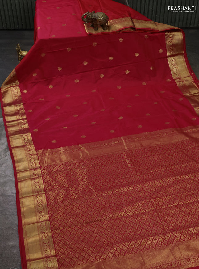 Bangalori silk saree pink with zari woven buttas and rich zari woven border