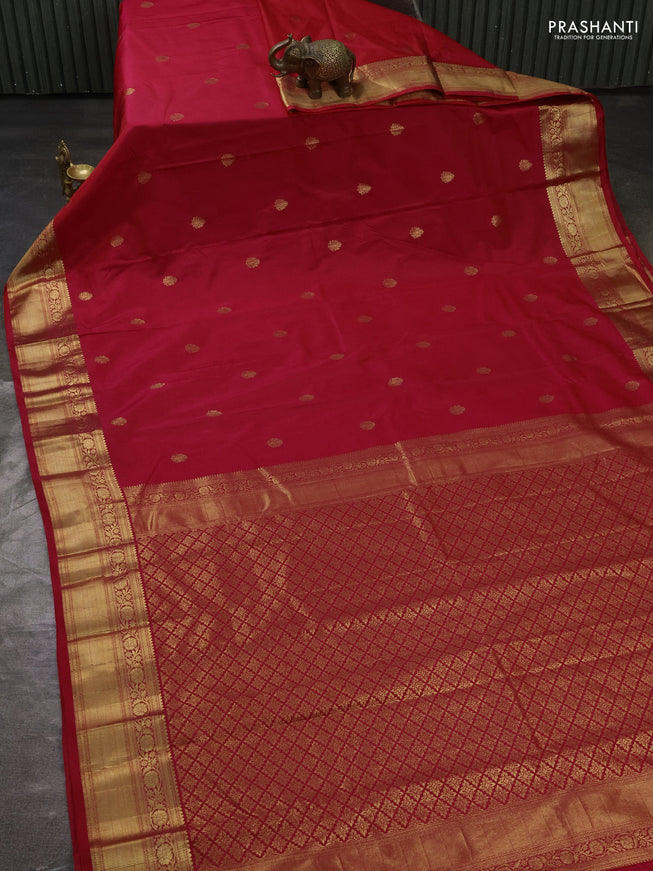 Bangalori silk saree pink with zari woven buttas and rich zari woven border