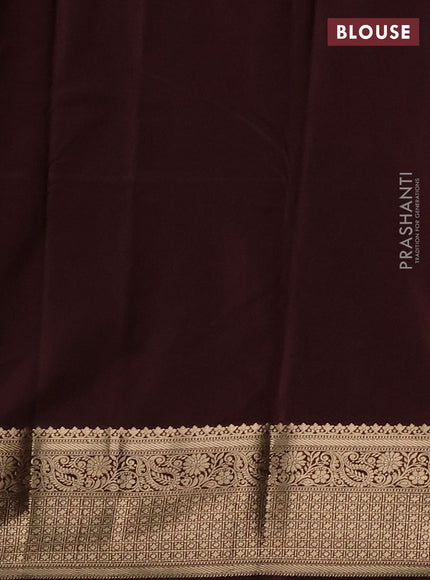 Bangalori silk saree coffee brown with zari woven buttas and rich zari woven border