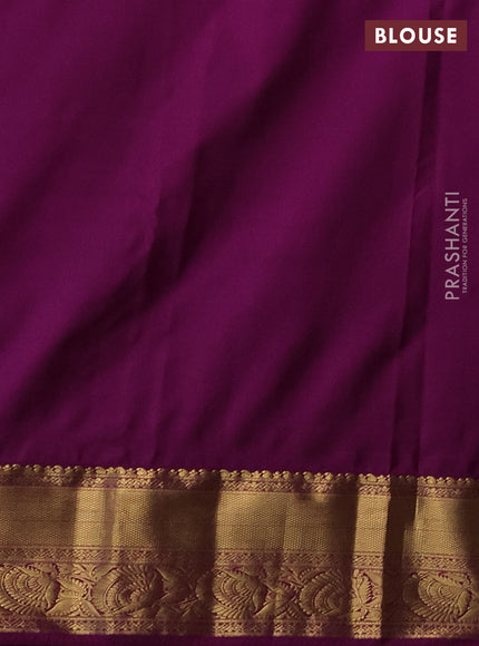 Bangalori silk saree cs blue and purple with zari woven buttas and rich zari woven border