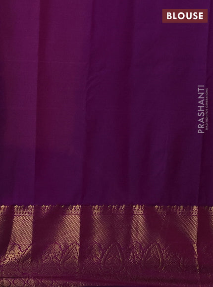 Bangalori silk saree mustard yellow and purple with zari woven buttas and rich zari woven border