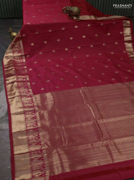 Bangalori silk saree pink with zari woven buttas and rich zari woven border