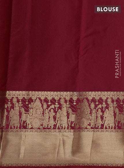 Bangalori silk saree pink with zari woven buttas and rich zari woven border