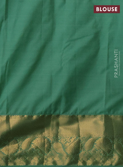 Bangalori silk saree brown and pastel green with zari woven buttas and rich zari woven border