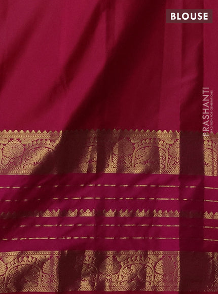 Bangalori silk saree pink with zari woven buttas and long zari woven border
