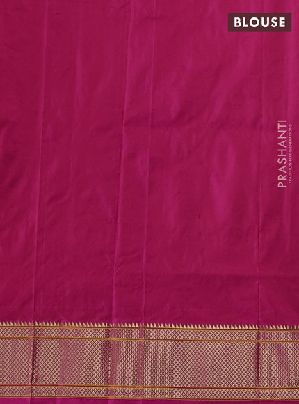 Pure paithani silk saree pink with zari woven floral buttas and zari woven border