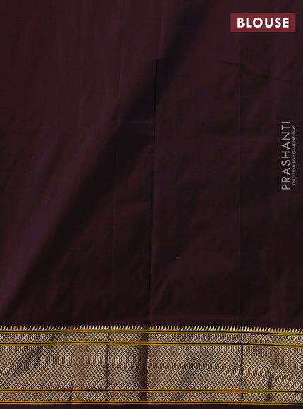 Pure paithani silk saree brown with zari woven floral buttas and zari woven border