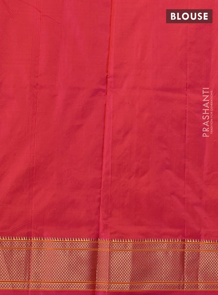 Pure paithani silk saree pink with zari woven floral buttas and zari woven border