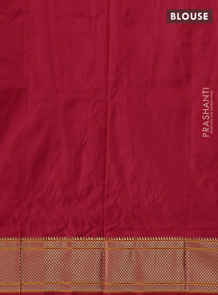 Pure paithani silk saree red with zari woven floral buttas and zari woven border