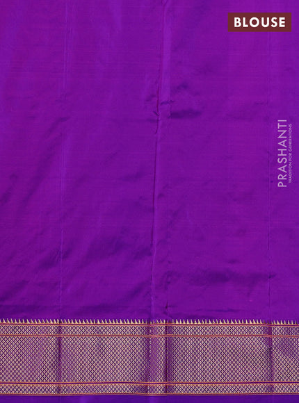 Pure paithani silk saree purple with zari woven floral buttas and zari woven border