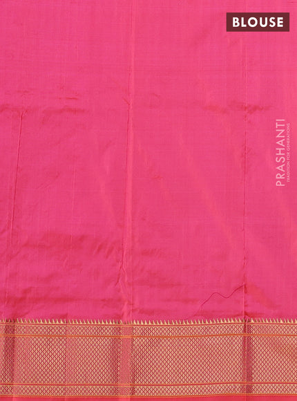 Pure paithani silk saree candy pink with zari woven floral buttas and zari woven border