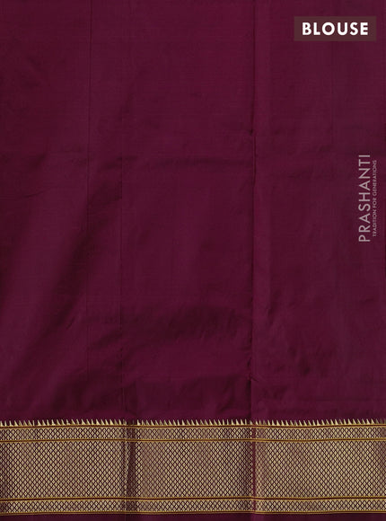 Pure paithani silk saree maroon with zari woven floral buttas and zari woven border