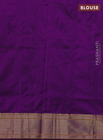 Pure paithani silk saree purple with zari woven floral buttas and zari woven border