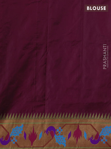 Pure paithani silk saree magenta pink and red with zari woven buttas and zari woven paithani border