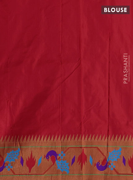 Pure paithani silk saree red with zari woven buttas and zari woven paithani border