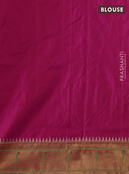 Pure paithani silk saree pink and red with zari woven floral buttas and muniya butta border
