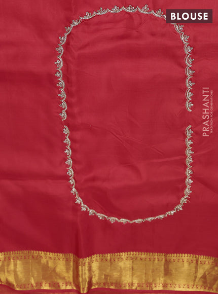 Kanchipuram silk saree red with allover zari woven brocade weaves and embroidered border