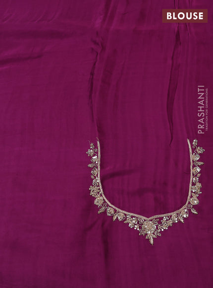 Kanchipuram silk saree purple with allover zari woven brocade weaves and embroidered border