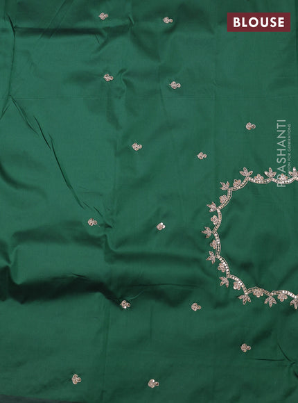 Kanchipuram silk saree gold and bottle green with allover silver & gold zari weaves and paithani & embroidery pallu
