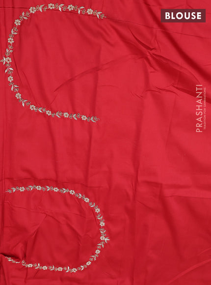 Kanchipuram silk saree gold and red with allover silver & gold zari weaves and paithani pallu